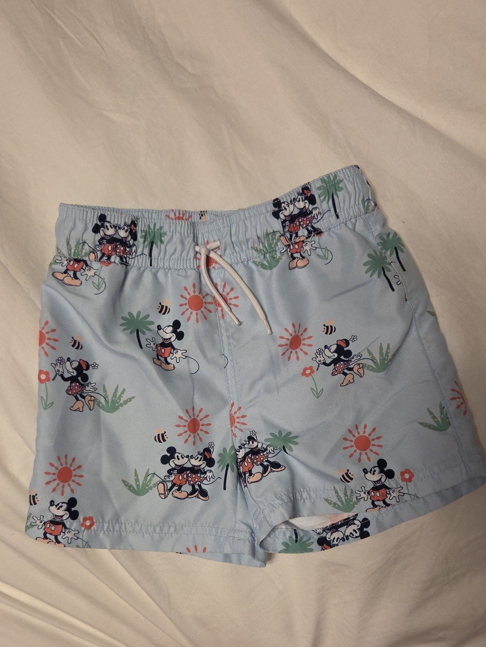 Janie and Jack Light Blue Mickey Mouse Swim Trunks